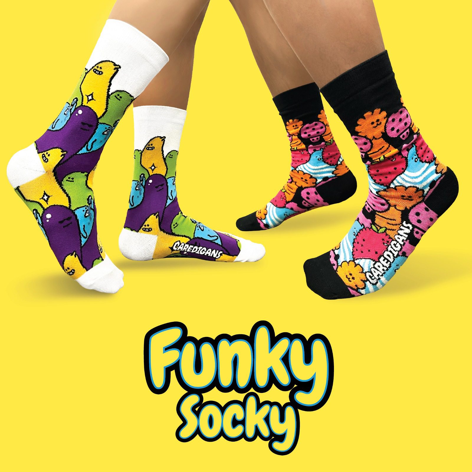 CAREdigans Funky Socky - Couple (1 Pair B + 1 Pair W)