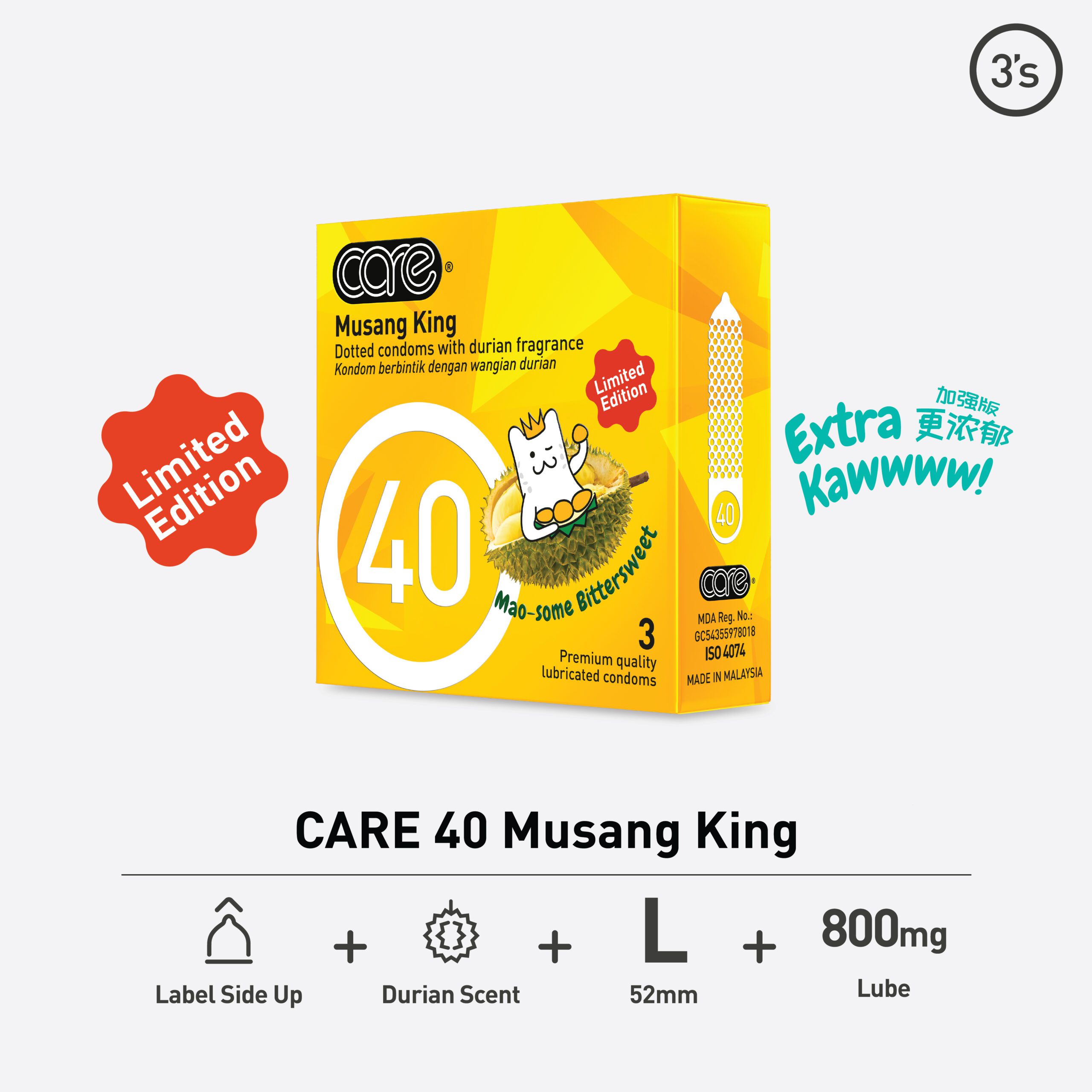 CARE40 Musang King Durian Condom